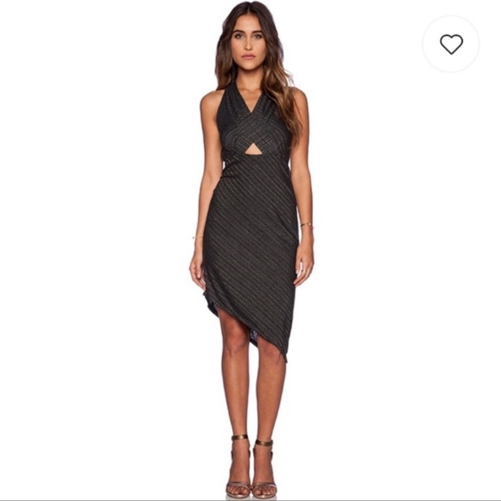 Free People Temptress metallic bodycon midi dress